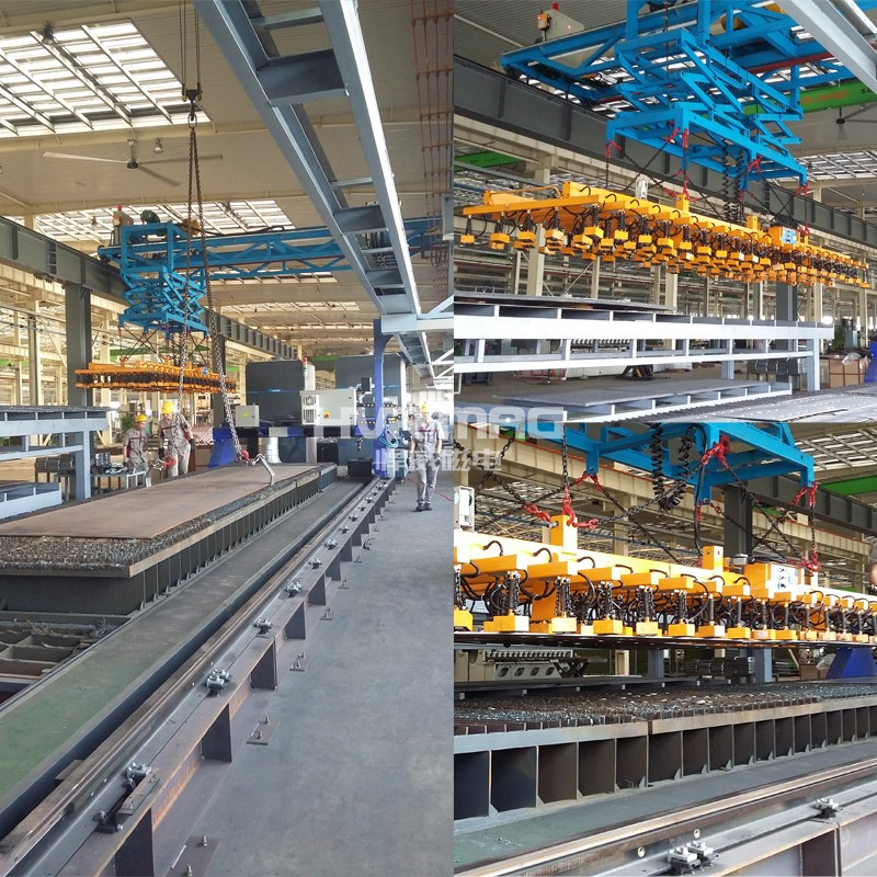 鋼板切割線 如何安全快速下料？就用點陣式磁力吊具