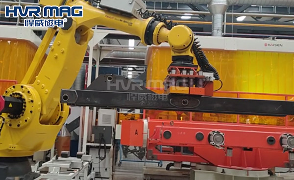 論自動(dòng)化生產(chǎn)車間，機(jī)器人電永磁吸盤的魅力